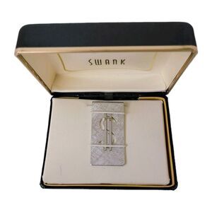 SWANK Silver-tone Money Clip Vintage Dollar Sign In Box